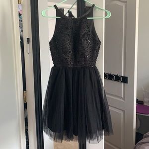 Black sequined formal dress
